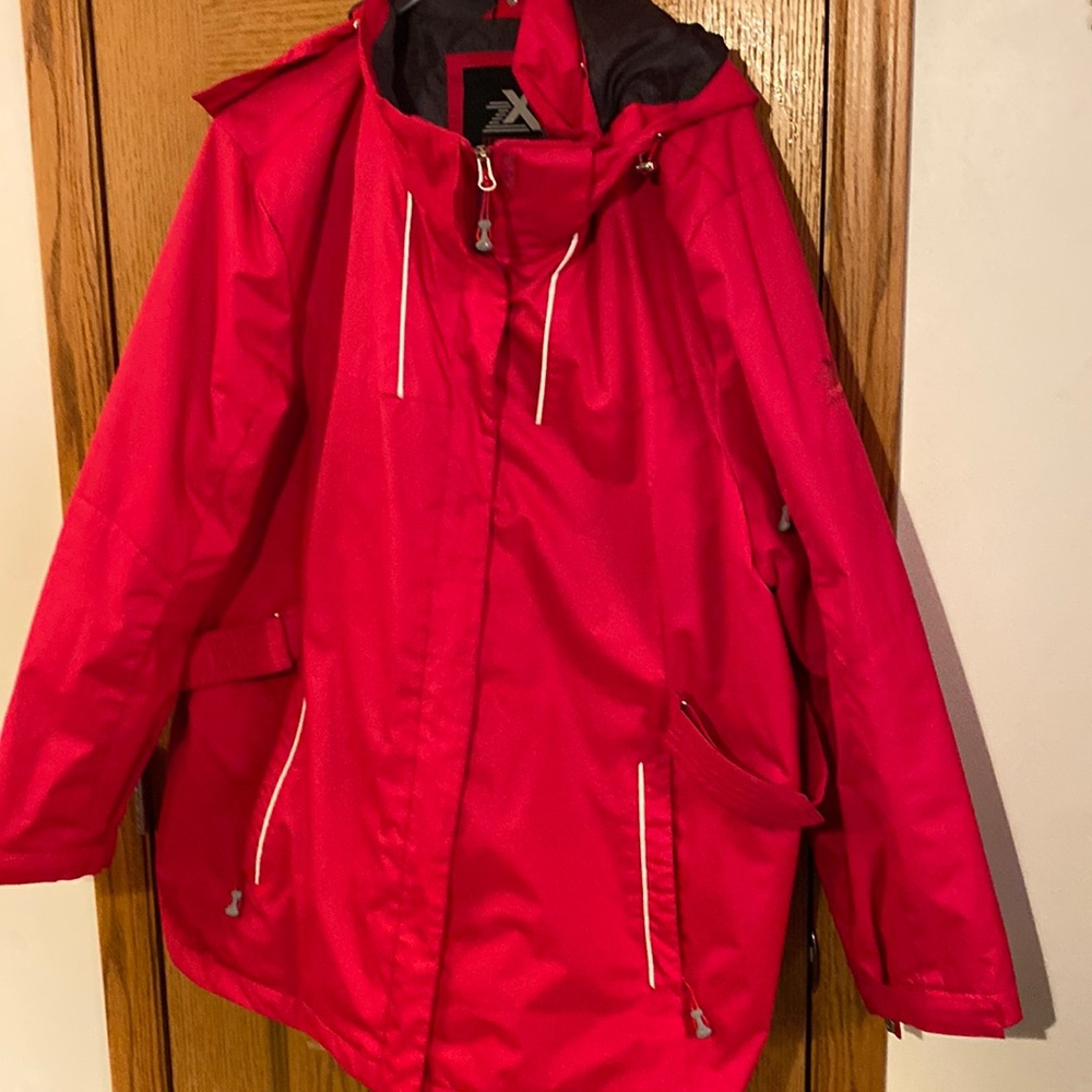 COPY - ZeroXposure Red Jacket with Quilted Lining And 2 Front Pockets and Belt …